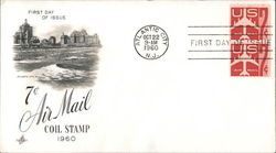 7¢ Air Mail Coil Stamp 1960 Block of Stamps First Day Covers First Day Cover First Day Cover First Day Cover