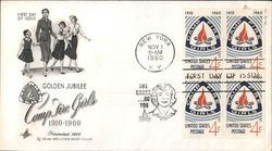 Golden Jubilee Camp Fire Girls 1910-1960 Block of Stamps First Day Cover