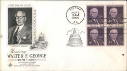 Honoring Walter F. George 1878-1957 Block of Stamps First Day Cover