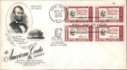 A. Lincoln Block of Stamps First Day Covers First Day Cover First Day Cover First Day Cover