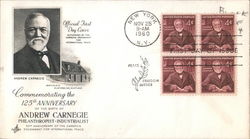 Commemorating the 125th Anniversary of the Birth of Andrew Carnegie Block of Stamps First Day Covers First Day Cover First Day C First Day Cover