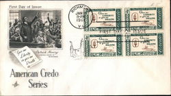 American Credo Series Block of Stamps First Day Covers First Day Cover First Day Cover First Day Cover