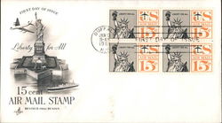 15 Cent Air Mail Stamp Block of Stamps First Day Covers First Day Cover First Day Cover First Day Cover