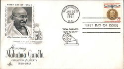 Honoring Mahatma Gandhi Champion of Liberty 1869-1948 First Day Covers First Day Cover First Day Cover First Day Cover