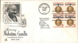 Honoring Mahatma Gandhi Block of Stamps First Day Covers First Day Cover First Day Cover First Day Cover