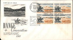 Range Conservation, 1961 Block of Stamps First Day Cover