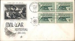 Civil War Centennial 1861-1961 Block of Stamps First Day Cover