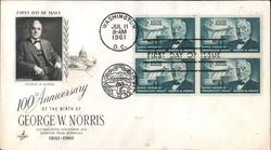 100th Anniversary of the Birth of George W. Norris Block of Stamps First Day Covers First Day Cover First Day Cover First Day Cover