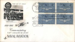 Commemorating 50th Anniversary Naval Aviation Block of Stamps First Day Cover