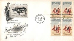 100th Anniversary of Frederic Remington Block of Stamps First Day Cover