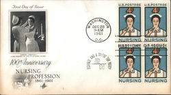 100th Anniversary Nursing Profession 1861-1961 Block of Stamps First Day Cover