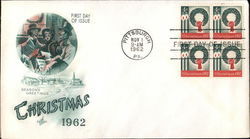 Season's Greetings - Christmas 1962 Block of Stamps First Day Covers First Day Cover First Day Cover First Day Cover