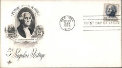 5¢ Regular Postage George Washington First Day Covers First Day Cover First Day Cover First Day Cover