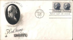 5¢ Coil Stamp George Washington 1962 Block of Stamps First Day Covers First Day Cover First Day Cover First Day Cover