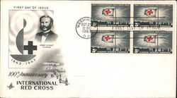 100th Anniversary International Red Cross, 1863-1963 Block of Stamps First Day Cover