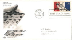 Eighteen Cent Airmail Postage Stamp Series of 1974 First Day Covers First Day Cover First Day Cover First Day Cover