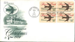 Peace on Earth Christmas1974 Block of Stamps First Day Cover