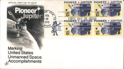 Pioneer Jupiter - Marking United States Unmanned Space Accomplishments Block of Stamps First Day Covers First Day Cover First Da First Day Cover