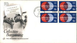 Collective Bargaining Block of Stamps First Day Covers First Day Cover First Day Cover First Day Cover