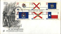 State Flags of the United States - 1976 America's Bicentennial Block of Stamps First Day Cover