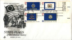 State Flags of the United States Series of 1976 Block of Stamps First Day Cover