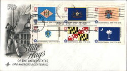 State Flags of the United States 1976 - America's Bicentennial Block of Stamps First Day Covers First Day Cover First Day Cover First Day Cover