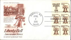 Liberty Bell Americana Series 13¢ Definitive Booklet Pane Block of Stamps First Day Covers First Day Cover First Day Cover First Day Cover