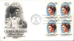 Honoring Clara Maass - Heroic Nurse Block of Stamps First Day Covers First Day Cover First Day Cover First Day Cover