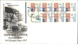 National Capitol Washington, DC $1.00 Booklet Pane 1977 Block of Stamps First Day Cover