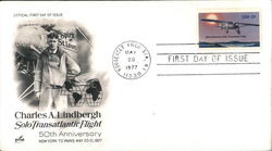 Charles A. Lindbergh Solo Transatlantic Flight 50th Anniversary First Day Covers First Day Cover First Day Cover First Day Cover