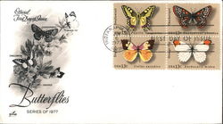 Butterflies Series of 1977 Block of Stamps First Day Covers First Day Cover First Day Cover First Day Cover