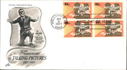 50th Anniversary Talking Pictures 1927-1977 Block of Stamps First Day Cover