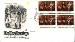 Battle of Saratoga Block of Stamps First Day Cover