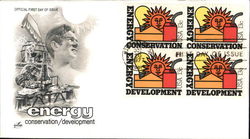 Energy Conservation/Development Block of Stamps First Day Cover