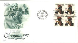 Christmas 1977 - Season's Greetings Block of Stamps First Day Covers First Day Cover First Day Cover First Day Cover