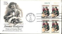 Honoring Jimmie Rodgers "Father of Country Music" Performing Arts Series - 1978 Block of Stamps First Day Covers First Day Cover First Day Cover