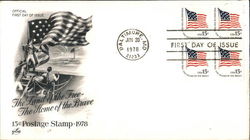 The Land of the Free - The Home of the Brave, 15c Postage Stamp-1978 Block of Stamps First Day Covers First Day Cover First Day  First Day Cover