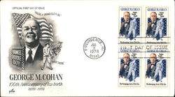 George M. Cohan 100th Anniversary of His Birth 1878-1978 Block of Stamps First Day Cover