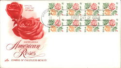 American Roses Block of Stamps First Day Covers First Day Cover First Day Cover First Day Cover