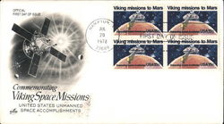 Commemorating Viking Space Missions - United States Unmanned Space Accomplishments Block of Stamps First Day Cover