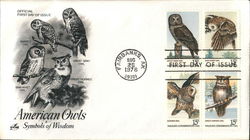 American Owls Symbols of Wisdom First Day Covers First Day Cover First Day Cover First Day Cover