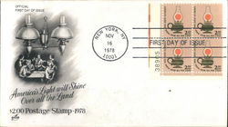 America's Light will Shine Over all the Land Block of Stamps First Day Covers First Day Cover First Day Cover First Day Cover