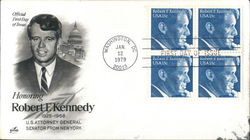 Honoring Robert F. Kennedy 1925-1968 Block of Stamps First Day Cover