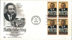 Honoring Martin Luther King 1929-1968 - Black Heritage USA Series Block of Stamps First Day Covers First Day Cover First Day Cov First Day Cover