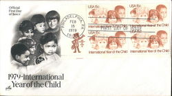 1979 International Year of the Child Block of Stamps First Day Cover