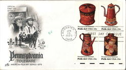 Pennsylvania Toleware - American Folk Art Series 1979 Block of Stamps First Day Cover