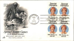 Special Olympic Games for the Mentally Retarded Brockport, New York 1979 Block of Stamps First Day Covers First Day Cover First  First Day Cover