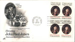 Honoring John Paul Jones - American Revolution Naval Hero Block of Stamps First Day Cover