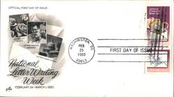 National Letter Writing Week - February 24 - March 1, 1980 Block of Stamps First Day Cover