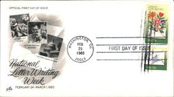 National Letter Writing Week February 24-March 1, 1980 Block of Stamps First Day Cover